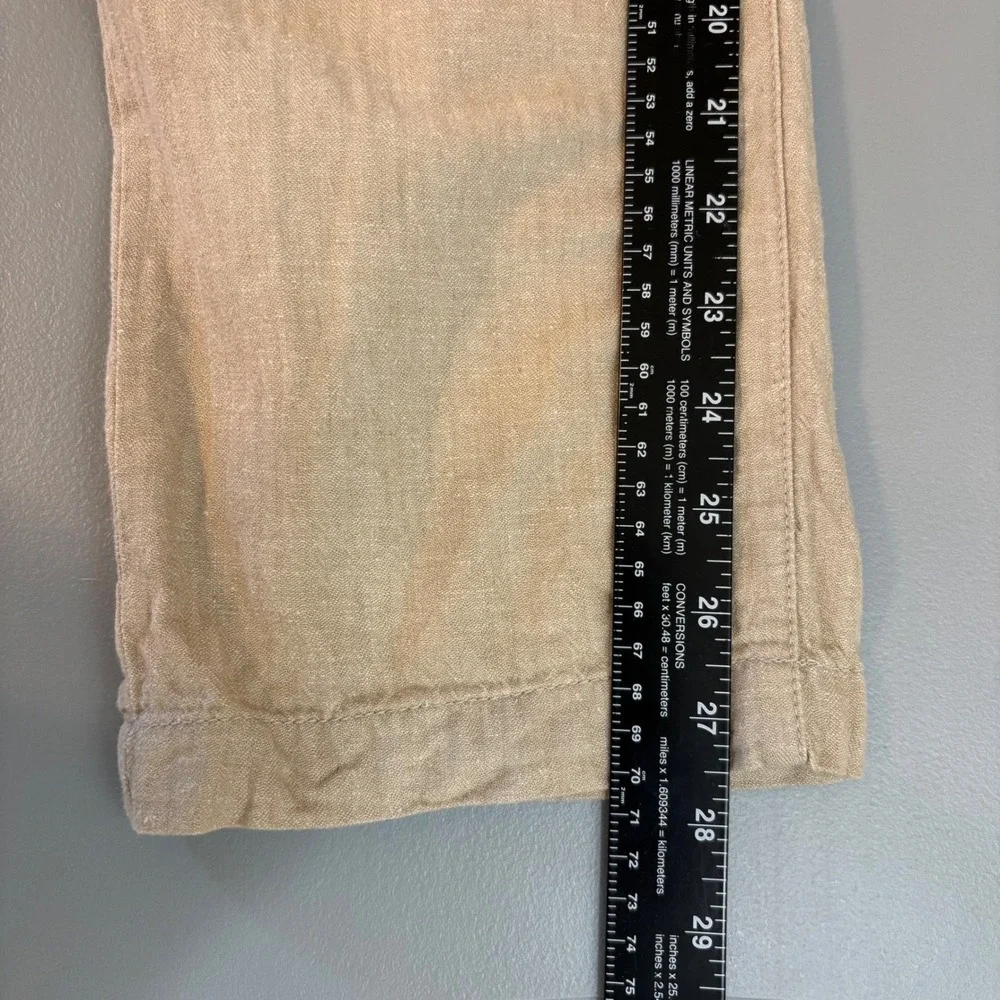 Banana Republic Mens 36x30 Slim Fit Linen Cotton Blend Elastic Waist Pants Tan